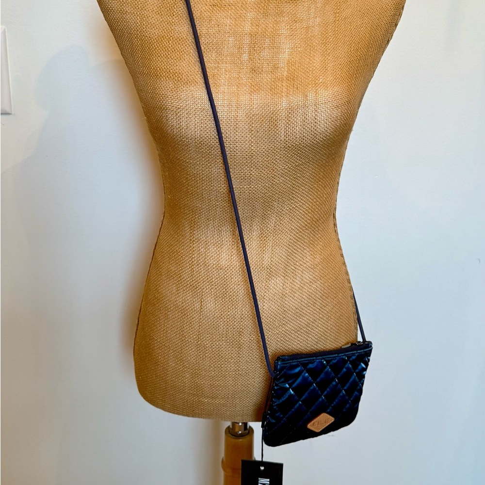MZ Wallace Midnight Liquid Blue Quilted Crossbody Bag NWT - Picture 2 of 8